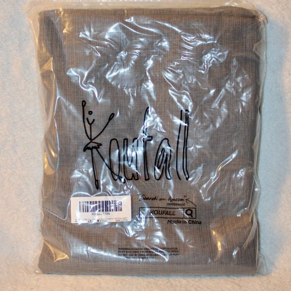 Grey Curtains 63 Inch Length for Bedroom 2 Panels Set Tab Top Canvas Cotton - Picture 5 of 7